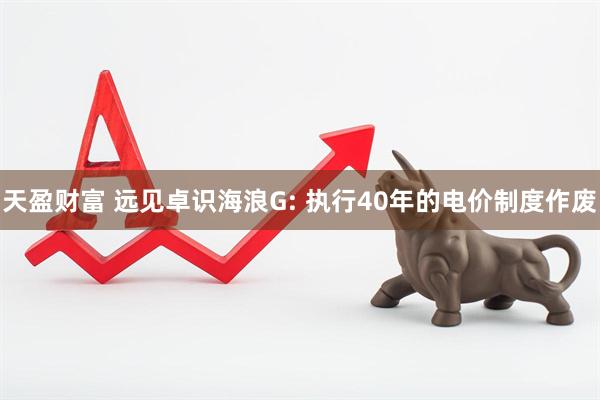 天盈财富 远见卓识海浪G: 执行40年的电价制度作废